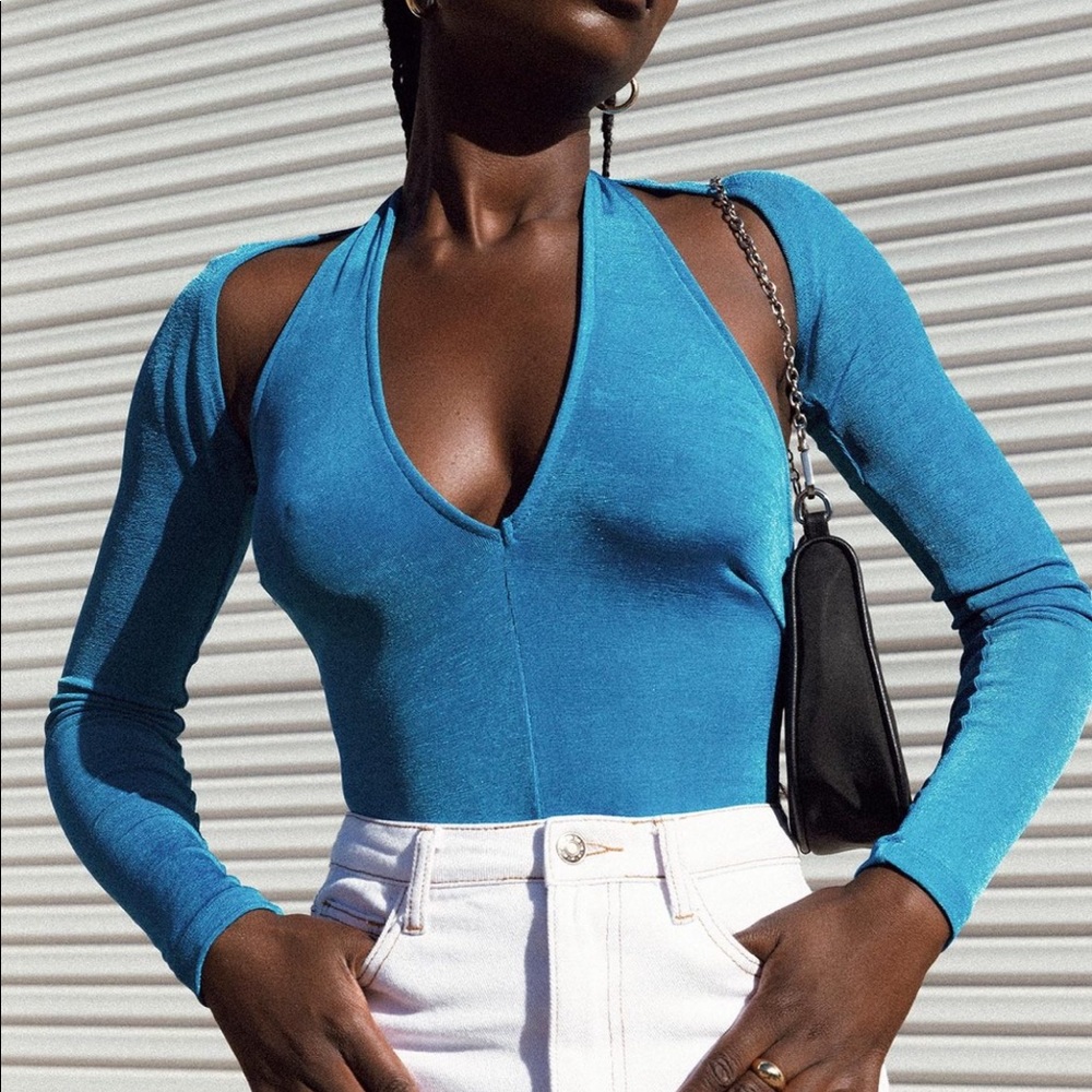 Princess Polly Lock it Down Bodysuit Set in Blue